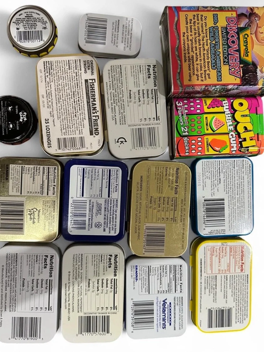 Assorted Mint & Candy Tin Collection - Colorful Retro Mix